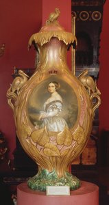 Vase commémoratif avec un portrait de la reine Victoria, 1851